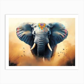 Fantasy Illustration of a Wild Elephant Art Print