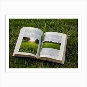 Open Book On Grass Art Print