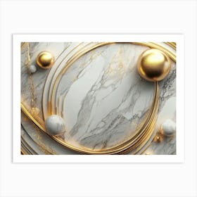 Abstract Gold Marble Background 1 Art Print