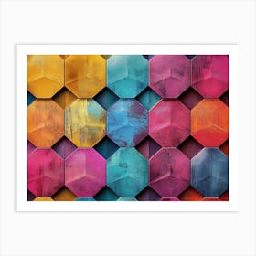 Colorful Hexagonal Pattern Art Print