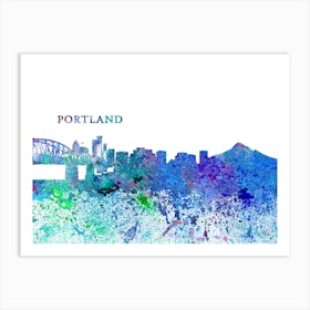 Portland Oregon Skyline Splash Art Print
