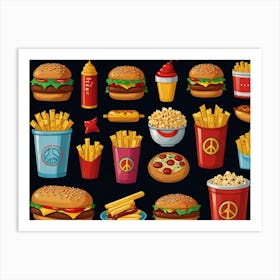 Fast Food Icons Art Print