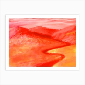 Landscape With A Road In The Red Mountains Art Print