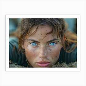 Woman With Blue Eyes Art Print