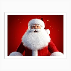 A Traditional Santa Claus Costume With Vivid White Fur Accents Bright Red Coat Velvet Hat And Flu (3) Art Print