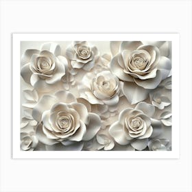 3d Paper Roses 1 Art Print