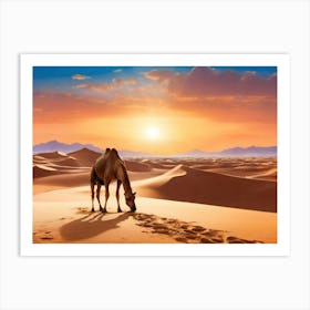 Camel In The Desert 21 Art Print