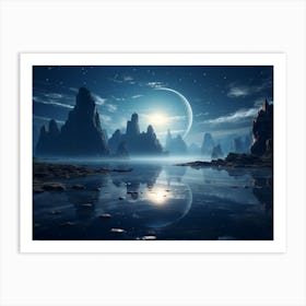 Moonlight Landscape Art Print