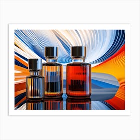 Three Bottles Of Perfume Art Print