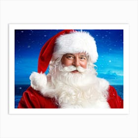 A Traditional Santa Claus Costume With Vivid White Fur Accents Bright Red Coat Velvet Hat And Flu (2) Art Print