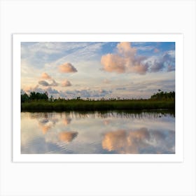 River Cloud Reflections In The Water Art Print