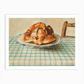 Plate Of Croissants Art Print