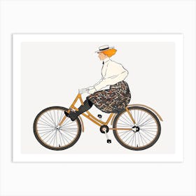 Vintage Woman Riding A Bicycle, Edward Penfield Art Print
