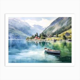 Serene Norwegian Fjord Art Print