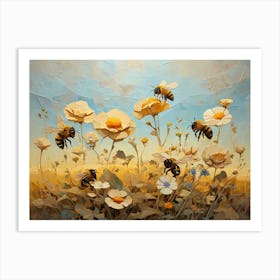 Bees In The Field Art Print