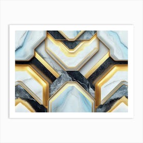 3d Abstract Marble Modern Art Print