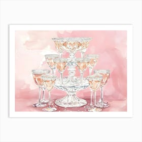 Swiss Crystal Champagne Flutes Art Print