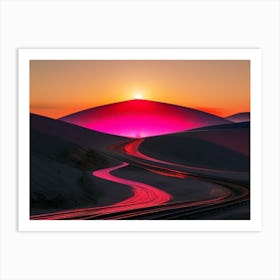 Sunset Over The Desert Art Print