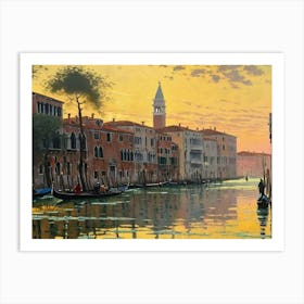 Sunset In Venice Art Print