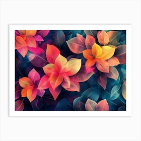 Abstract Flowers 2 Art Print