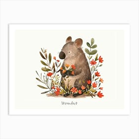 Little Floral Wombat 4 Poster Art Print