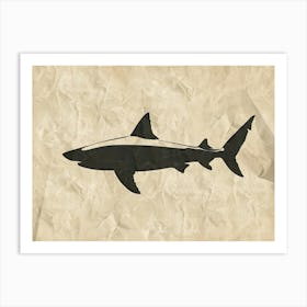 Tiger Shark Grey Silhouette 4 Art Print