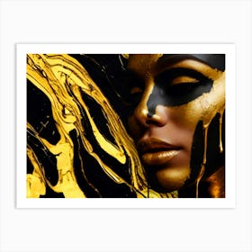 Gold And Black 1 Art Print