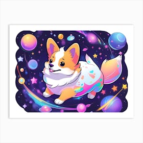 Corgi In Space 6 Art Print