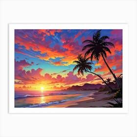 Sunset On The Beach 38 Art Print