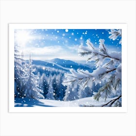 Crystal Snowfall Fresh Holiday Frost Icy Snowflake Texture Beautiful Light Season Hoar Fr (34) Art Print