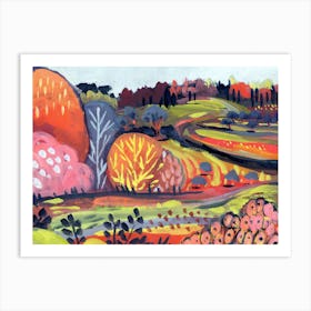 Candy Hills Colorful Landscape Art Print
