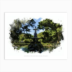 Jardim Botânico, Gávea, Jardim Botânico & Lagoa, Rio De Janeiro Art Print