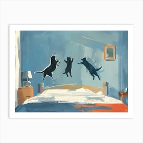 Cats Jumping In The Air Art Print