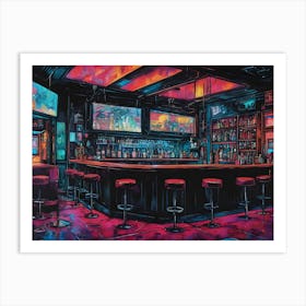 Bar At Night Art Print