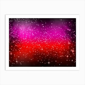Pink And Red Shining Star Background Art Print