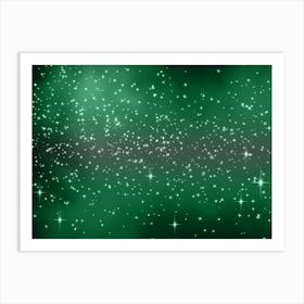 Sea Greens Shining Star Background Art Print