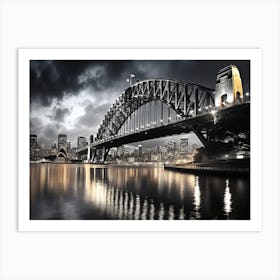 Black And White Photograph Sydney Harbour Bridge Art Print