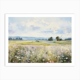 Vintage Summer Landscape Painting Art Print