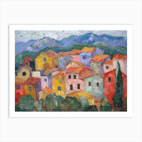 Village Ventures Painting Inspired By Paul Cezanne Art Print