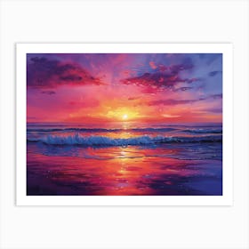 Sunset On The Beach 1 Art Print