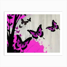 Pink Butterflies 10 Art Print