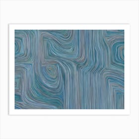 Blue Wavy Pattern Art Print