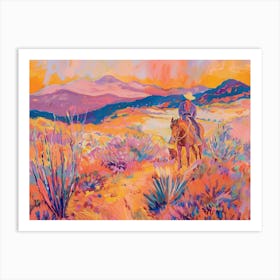 Cowboy Painting Santa Fe New Mexico Art Print
