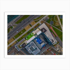 Milan Street Top View Print. Aerial Photography Art Print