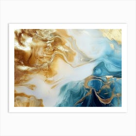 A Background That Looks Like Water And Gold Can Be A Stunning And Mesmerizing Sight 1 Art Print