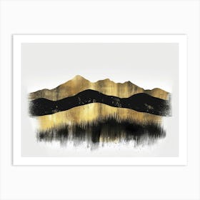 Gold And Black Mountains Canvas Print 1 Art Print