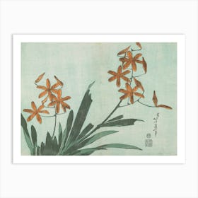 Hokusai Ukiyo-e Asian Orchids 1 Art Print