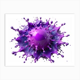 Purple Liquid Splash Art Print