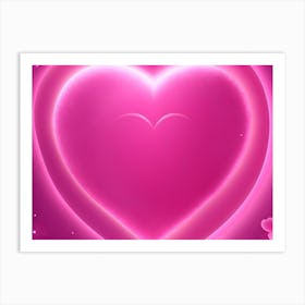 A Glowing Pink Heart Vibrant Horizontal Composition 51 Art Print