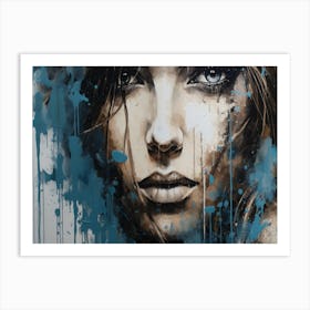 Woman With Blue Eyes Art Print